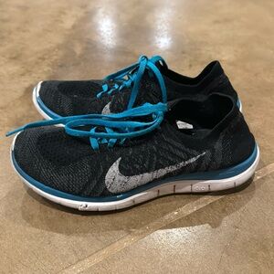 Blue and Black Nikes